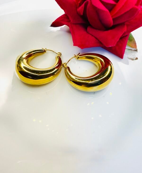 Classic Gold Polished Circular Hoop Earring