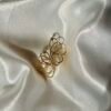 Golden Half Flower Earrings