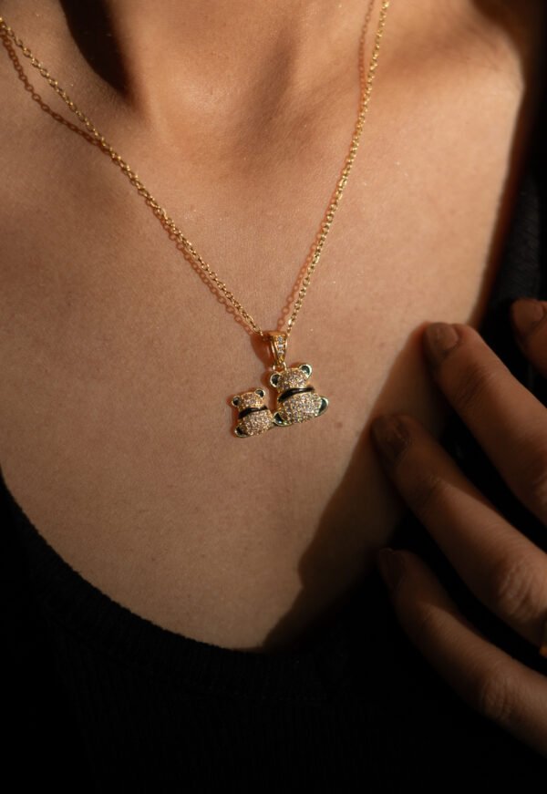 Dual Panda Gold Pendant