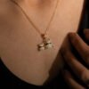 Dual Panda Gold Pendant