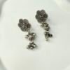 Silver Floral Drop Earrings.