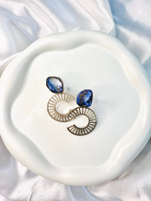 Sapphire Sunburst Hoop Earrings