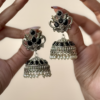 Noir Elegance Silver Jhumka