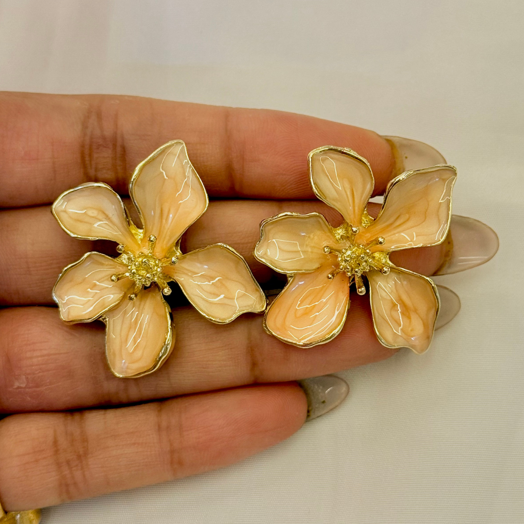 Peach Flower Earstuds - Image 2